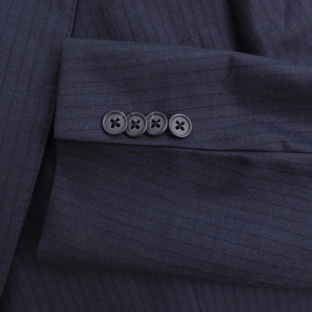 Joseph Abboud Mens Suit Jacket Navy Blue Pinstripe Slim Fit 42R